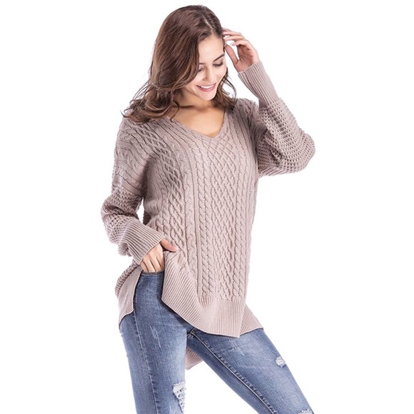 Dusty Rose Oversized Knit Sweater - Picture 4 of 7